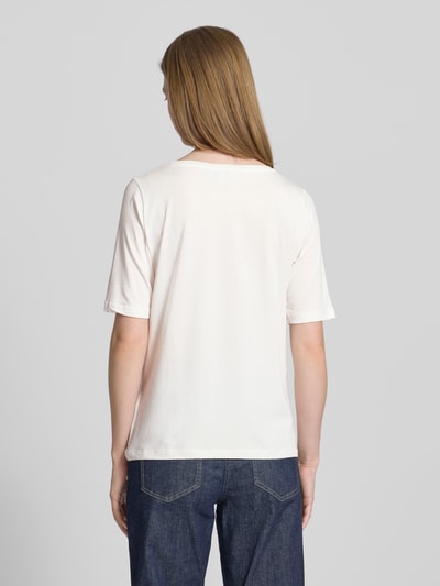 More & More T-shirt met labeldetail Offwhite - 5