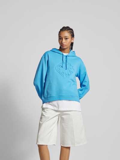 Lala Berlin Oversized Hoodie mit Label-Detail Helltuerkis 4