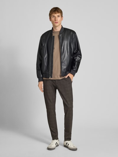 Only & Sons Slim Fit Chino aus Viskose-Mix Modell 'MARK' Dunkelgrau 1