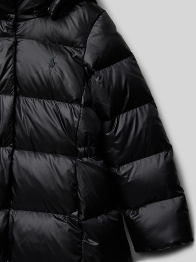 Polo Ralph Lauren Kids Relaxed fit gewatteerd jack met capuchon, model 'Celia' Zwart - 2