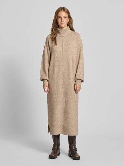 Pieces Oversized Strickkleid mit Wollanteil Modell 'MALOU' Taupe Melange 4