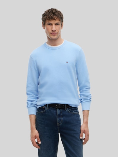 Tommy Hilfiger Regular Fit Pullover aus reiner Baumwolle                                                                                                                                                                                                                                                                                 Hellblau 4