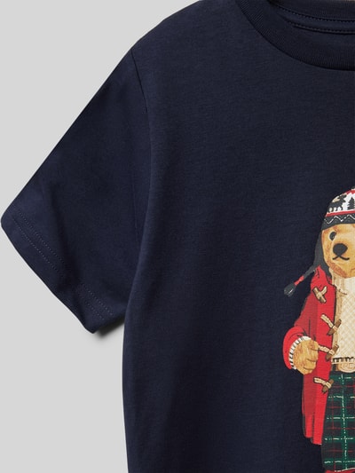 Polo Ralph Lauren Kids T-shirt o kroju regular fit z okrągłym dekoltem Granatowy 2