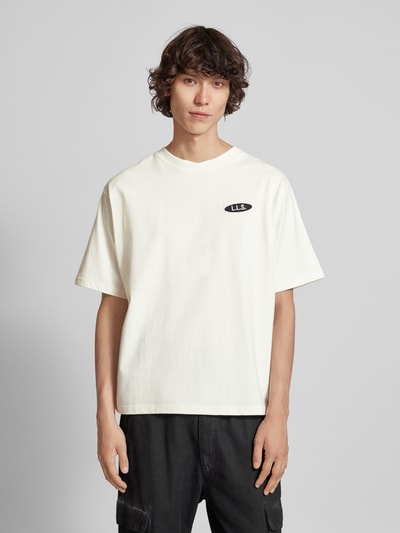 Low Lights Studios T-shirt met labelprint, model 'REPRESENTATION' Offwhite - 4