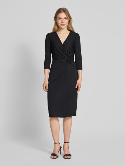 Lauren Ralph Lauren Knielange jurk met knoopdetail, model 'CAROLETTE' Zwart - 4