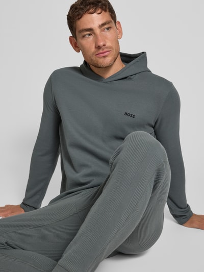 BOSS Regular fit sweatshirt van katoenmix Rietgroen - 3