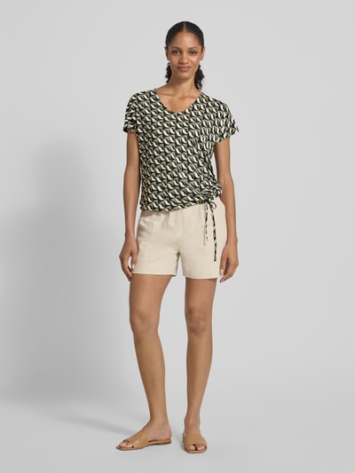 Betty Barclay T-shirt ze wzorem na całej powierzchni i dekoltem w serek Granatowy 1