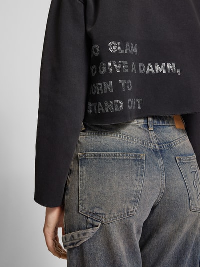 Only Cropped Sweatshirt Modell 'CALLIE' Anthrazit 3