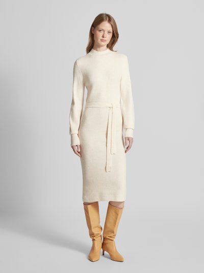 Vero Moda Körpernahes Strickkleid mit Bindegürtel Modell 'PIPPA' Beige 4