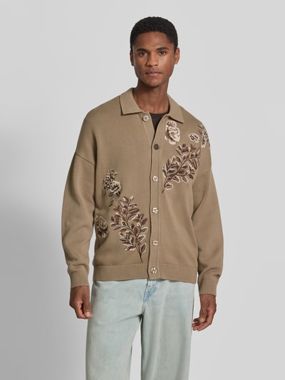 DRYKORN Gebreid jack met bloemen borduursel model 'GILOO' Beige - 4