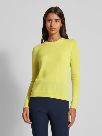 Christian Berg Woman Gebreide pullover met structuurmotief Lichtgeel - 4