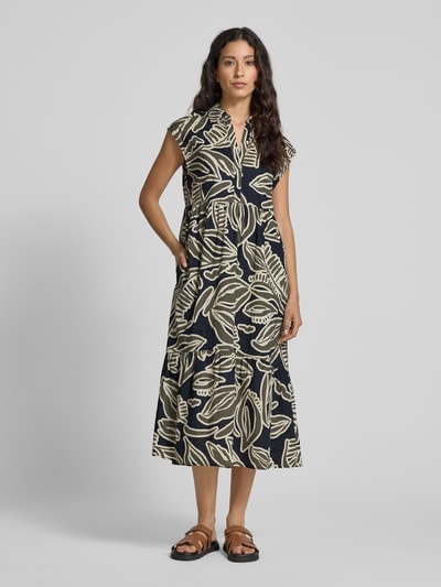 OPUS Sukienka midi z dekoltem w serek model ‘Werisa’ Petrol 4