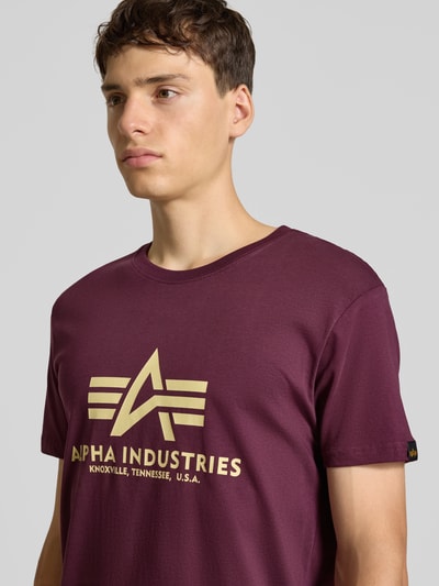 Alpha Industries T-Shirt mit Label-Print Bordeaux 3