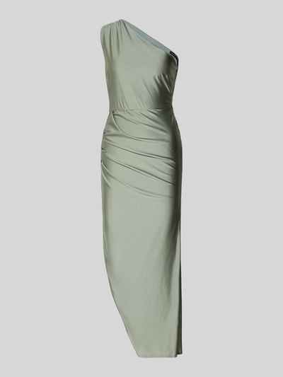 Produktfoto, Cocktailkleid im One-Shoulder-Look von Swing in Hellgrün, figurbetonter Schnitt, Material-Mix mit Stretch-Anteil, Raffungen, Midikleid