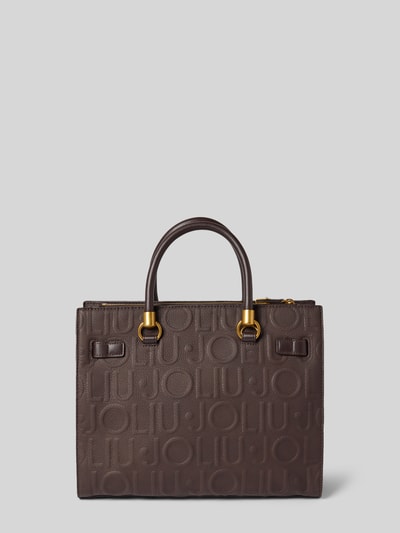 Liu Jo White Tote Bag mit Allover-Logo-Detail Modell 'Manhattan' Dunkelbraun 3