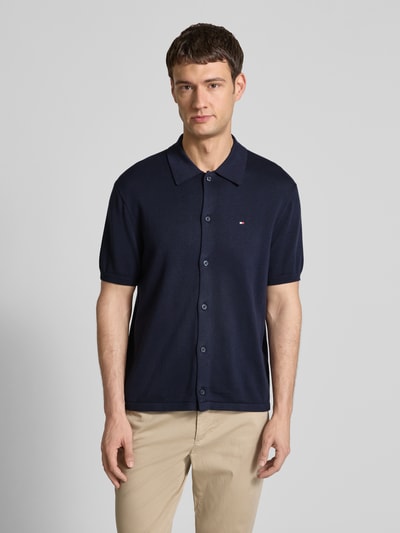 Tommy Hilfiger Regular Fit Overshirt aus reinem Baumwoll-Strick Dunkelblau 4