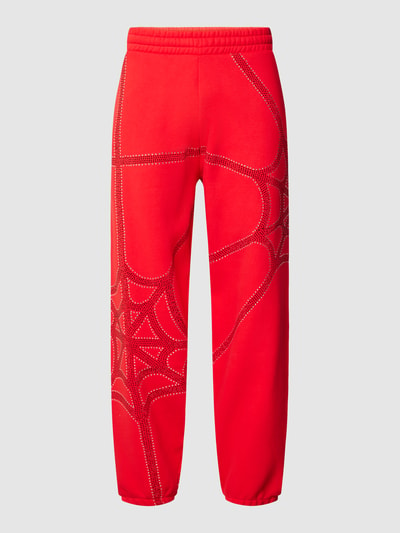 REVIEW Sweatbroek met effen design en regular fit Rood - 2