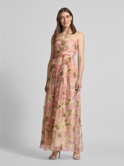 Max Mara Studio Maxikleid aus Seide in trägerlosem Design Modell 'LISETTA' Hellrosa 1