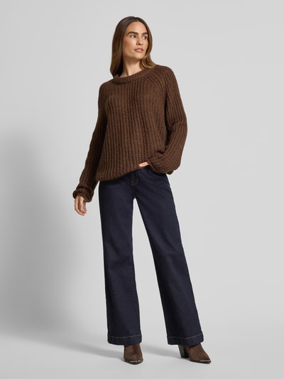 Smith and Soul Strickpullover mit Woll- und Mohair-Anteil Modell 'Raglan' Schoko 1