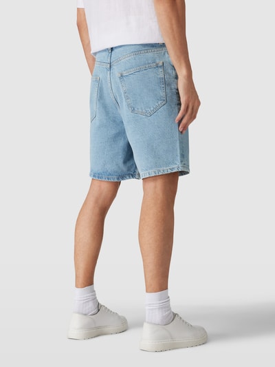 Knowledge Cotton Apparel Bermuda in denimlook Lichtblauw gemêleerd - 5