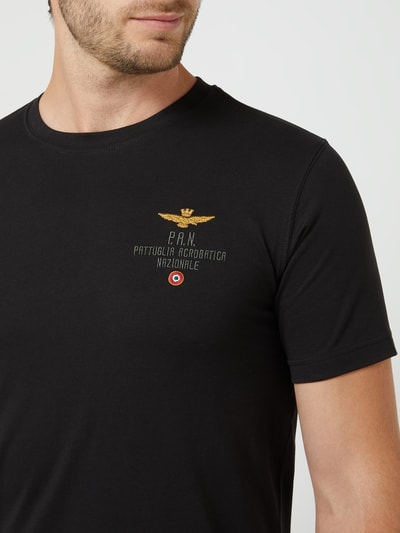 Aeronautica Militare T-shirt z detalami z logo  Czarny 3