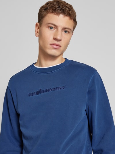 The Hundreds Sweatshirt met labelstitching, model 'Bar' Marineblauw - 3