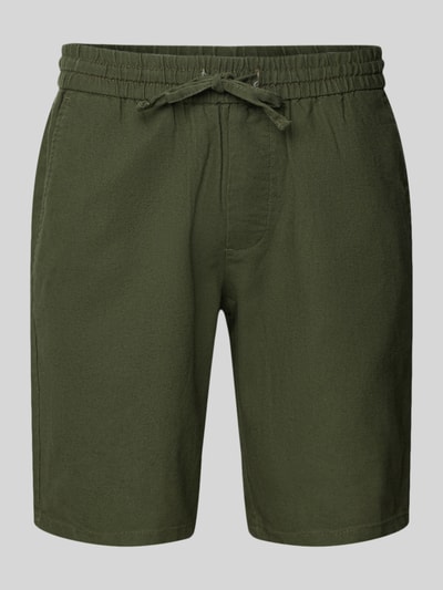 Only & Sons Korte broek van een mix van katoen en linnen, model 'LINUS' Olijfgroen - 2