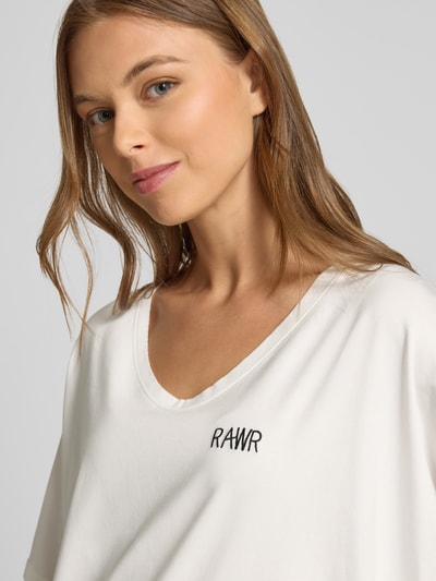 Oui Boxy fit T-shirt met V-hals Wit - 3
