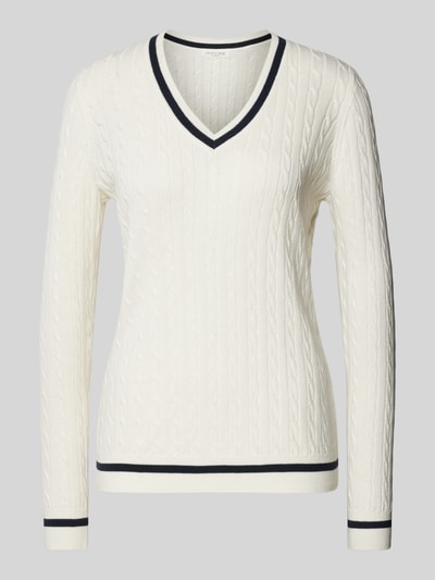 Christian Berg Woman Strickpullover mit gerippten Abschlüssen Offwhite 2