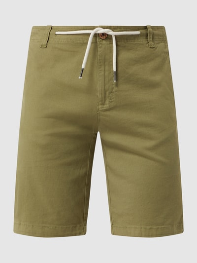 Colours & Sons Korte chino met linnen  Olijfgroen - 2