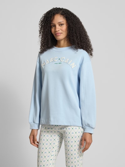 Marc Cain Relaxed Fit Sweatshirt mit Logo-Detail Hellblau 4