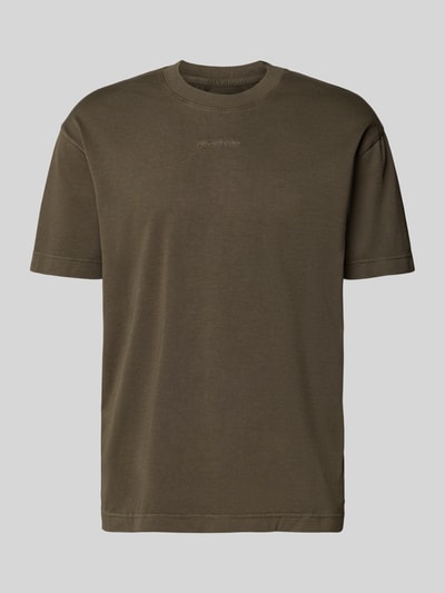 Produktfoto, Relaxed Fit T-Shirt aus reiner Baumwolle von Marc O'Polo in Optik: Unifarben, Label-Stitching-Applikation, Jersey-Struktur, Rundhals, Kurzarm