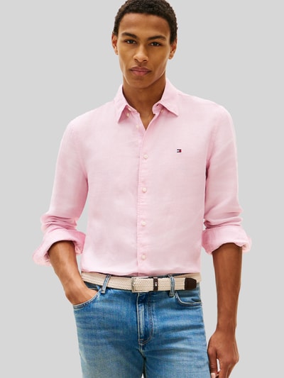 Tommy Hilfiger Regular Fit Freizeithemd aus reinem Leinen Rosa 4