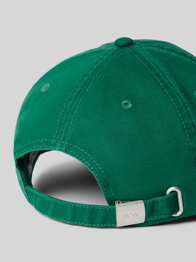 Produktfoto, Base Cap mit Logo-Stitching Modell 'Taxi' von Wood Wood aus Reine Baumwolle in Grün mit Strapback und sichtbaren Nähten.