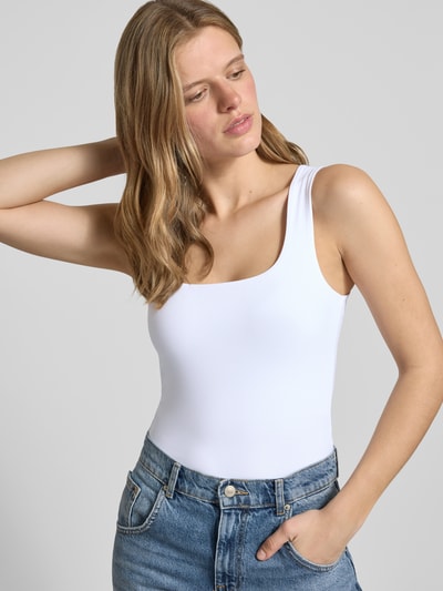 PIECES Slim Fit Tank Top mit U-Ausschnitt Modell 'LULA' Weiss 3