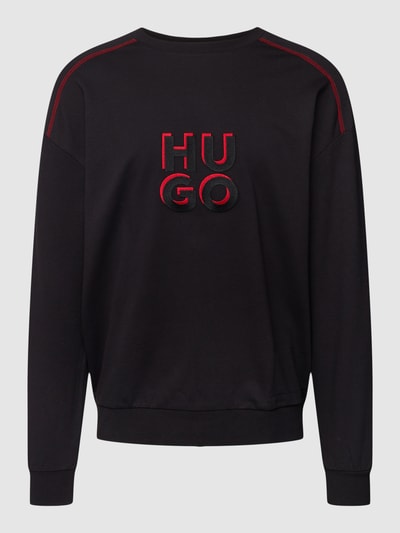 HUGO Sweatshirt mit Label-Stitching Modell 'Monologo' Black 2