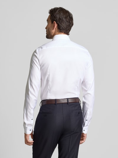 Jake*s Slim Fit Businesshemd mit extra langem Arm Weiss 5