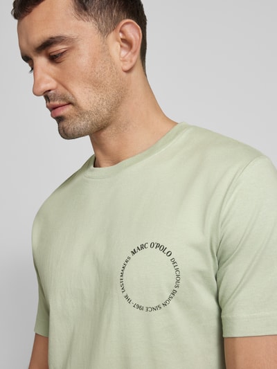 Marc O'Polo T-shirt met labelprint Mintgroen - 3