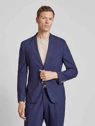 BOSS Slim fit 2-knoops colbert met scheerwol, model 'Jack' Marineblauw - 4