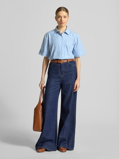 Tommy Hilfiger Boxy Fit Hemdbluse aus reiner Baumwolle Hellblau 1