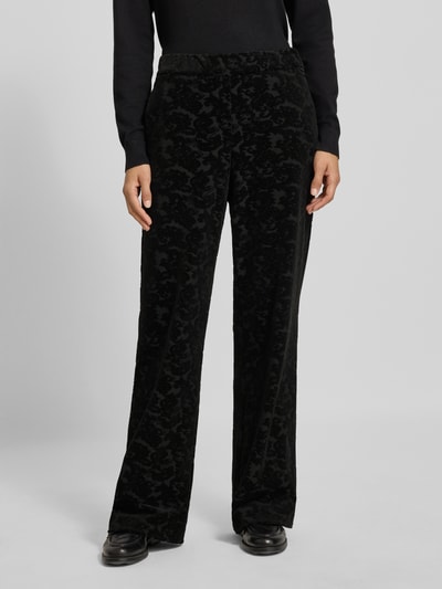 Brax Wide leg fit stoffen broek met all-over print, model 'Maine'  - 4