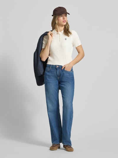 LeGer Koszulka polo z mieszanki wiskozy o kroju regular fit model 'Manolja' Złamany biały 1