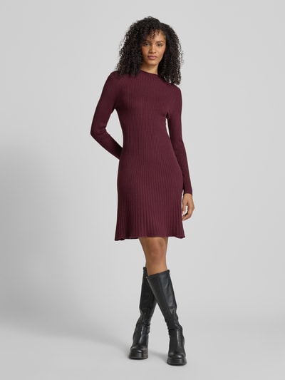 VERO MODA Leicht ausgestelltes Strickkleid aus Viskose-Mix Modell 'NANCY' Bordeaux 1