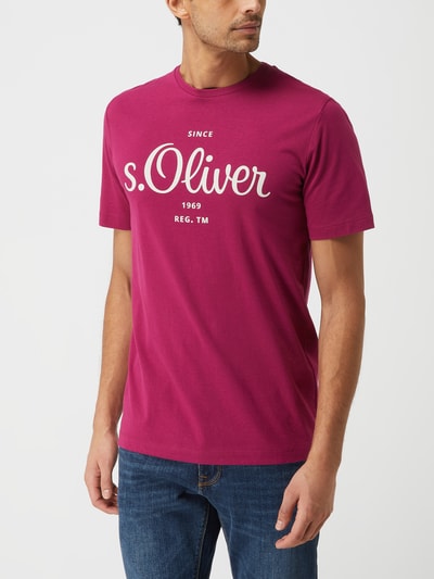 s.Oliver RED LABEL T-Shirt mit Logo Fuchsia 4