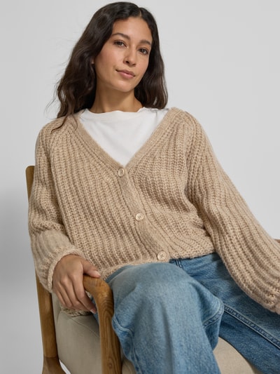 Smith and Soul Oversized gebreid jack met knoopsluiting Offwhite gemêleerd - 3