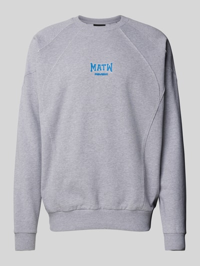 Review X MATW Sweatshirt mit Label-Print Hellgrau Melange 2