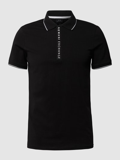 ARMANI EXCHANGE Koszulka polo z detalami z logo Czarny 2