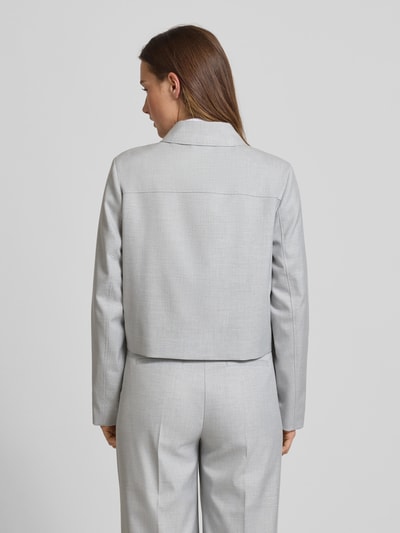 comma Regular fit blazer met paspelzakken Zilver - 5