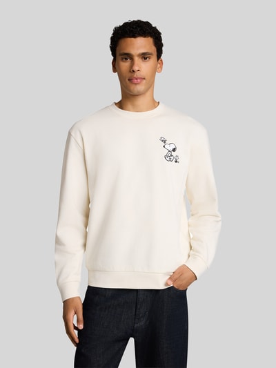 Tom Tailor Denim Relaxed Fit Sweatshirt aus Baumwoll-Mix mit Peanuts-Print Offwhite 4