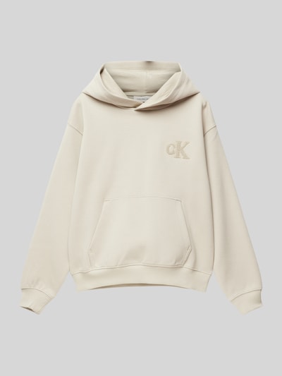 Calvin Klein Jeans Hoodie mit Känguru-Tasche Beige 1